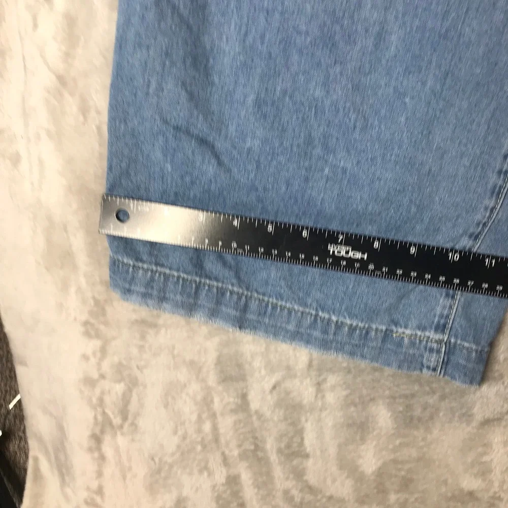 Wonderly Jeans Women 10 Light Blue Cropped Wide Leg Paperbag Elastic Waist Denim